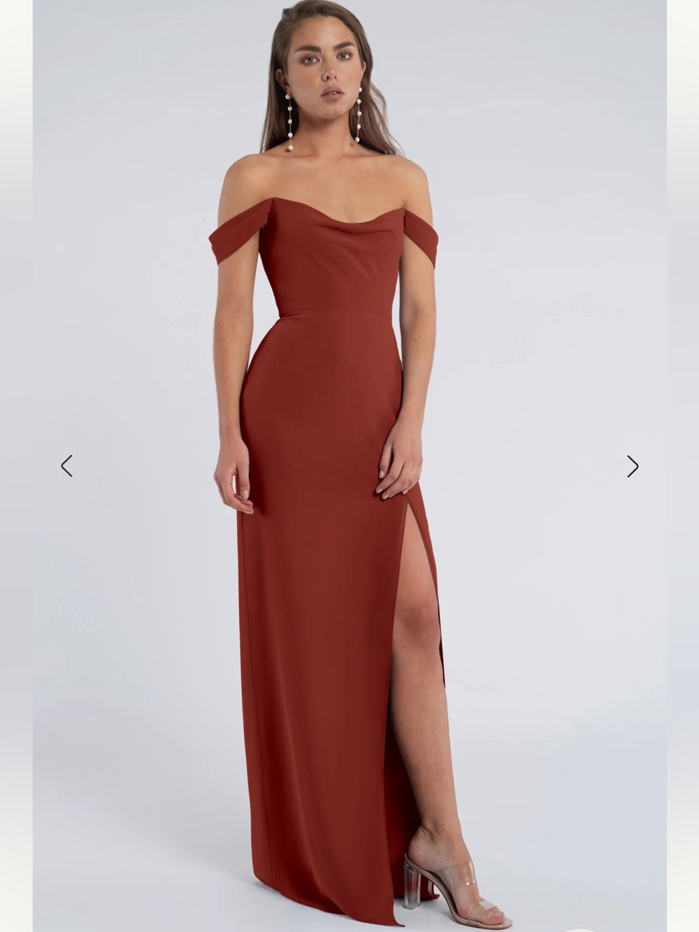 Jenny Yoo Jacqueline in Rust Luxe Chiffon